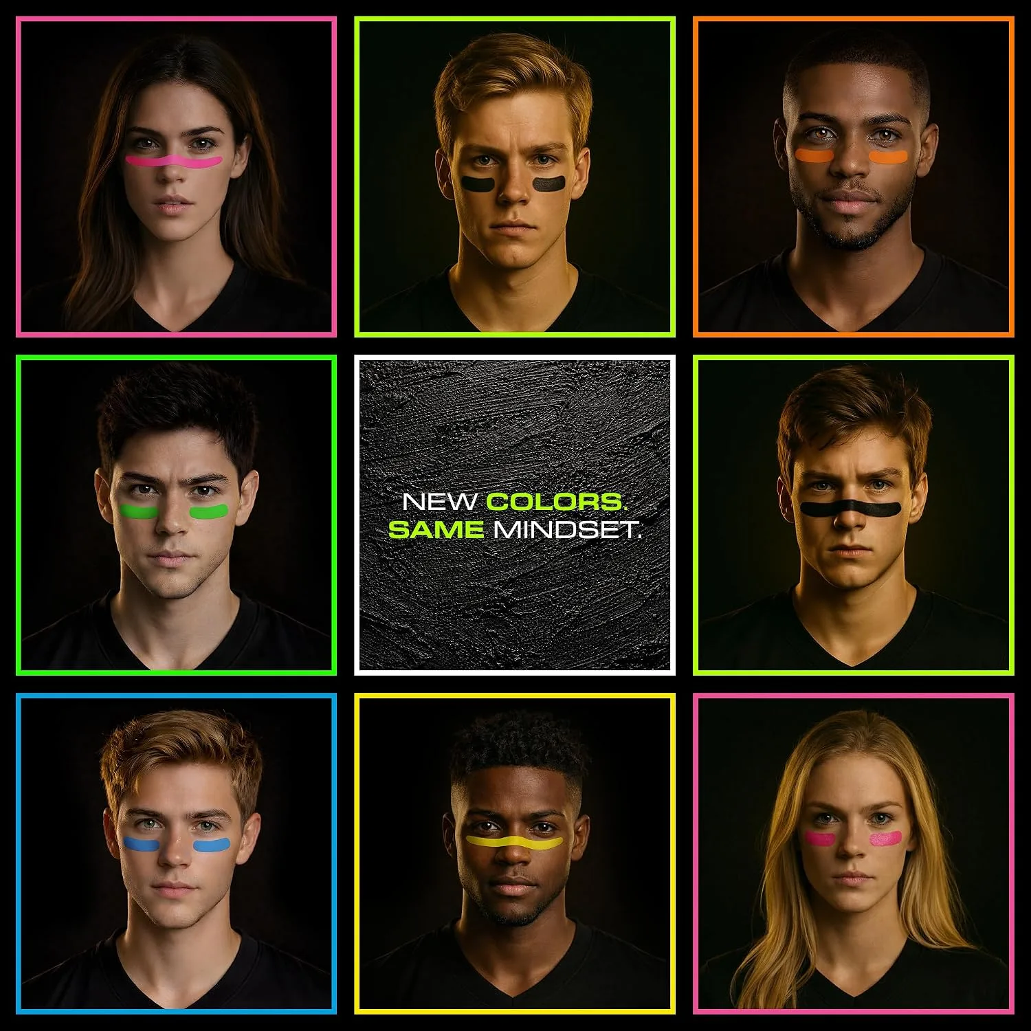 DRIP Strips Pro-Grade Eye Black Stickers, 24 Pairs, Natural Flex & Stretch Eye Black Face Strips, Breathable, Sweat-Proof, Eye Black Baseball, Softball, Football, Lacrosse, Green Flash OG Strips