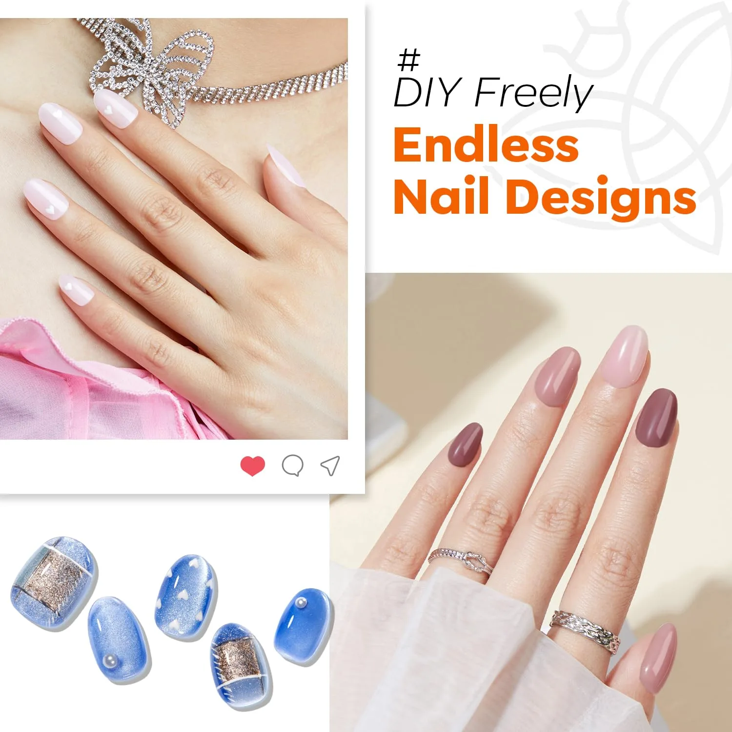 Modelones Extra Short Oval Nail Tips 360pcs Pre-etched Round Nail Extension
