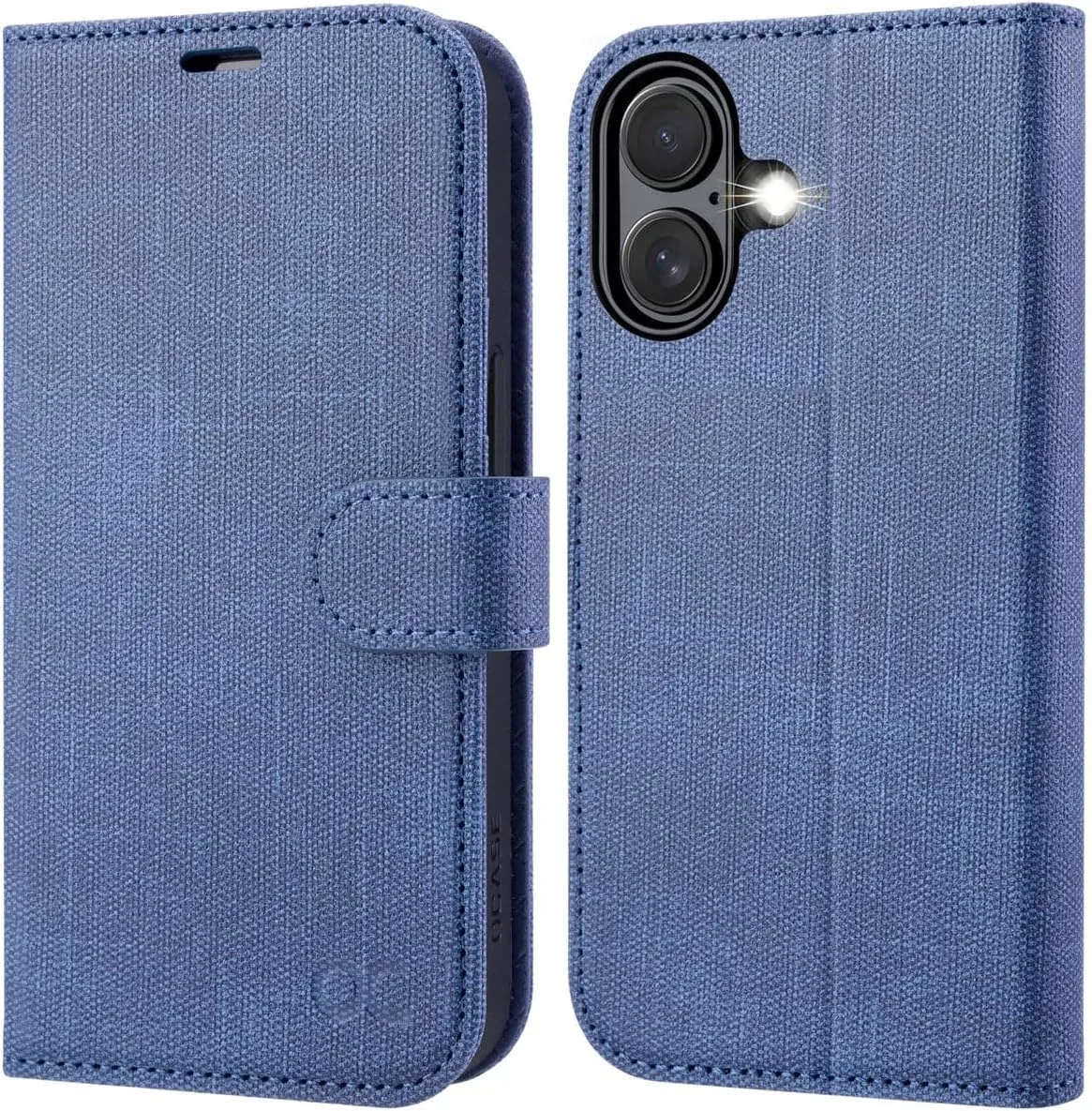 OCASE for iPhone 16 Wallet Case, Card Holder, Denim Blue