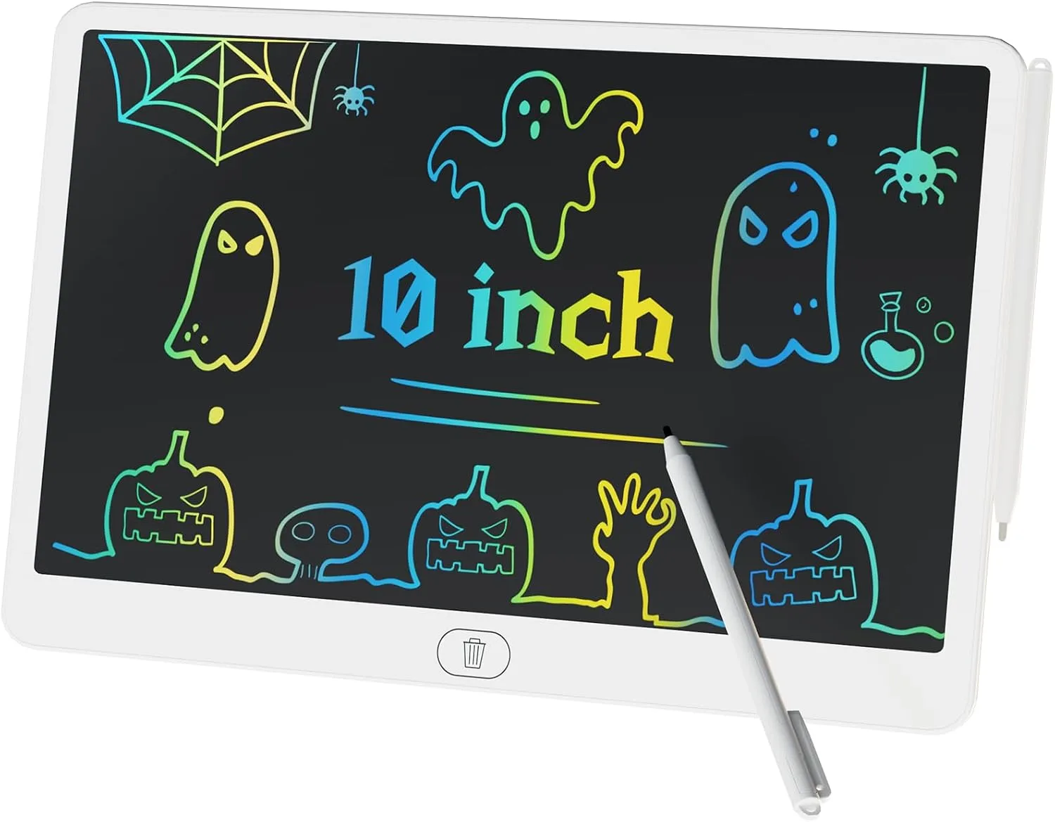 10 Inch LCD Writing Tablet for Kids - Eye Protection Drawing Pad with Stylus & Erasable Gift for Boys, Girls, Kids Age 3, 4, 5, 6, 7, 8, 9-12 Years Old (White, 10 inch)