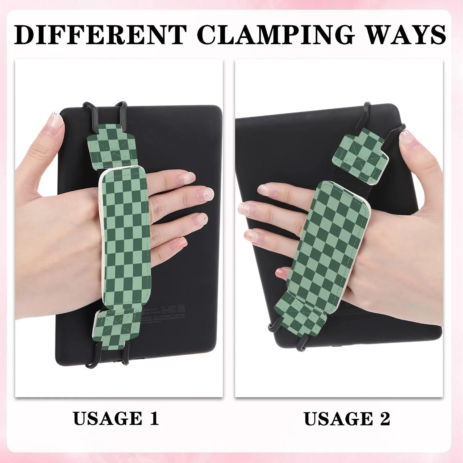 Hand Strap for Kindle Green Checkered