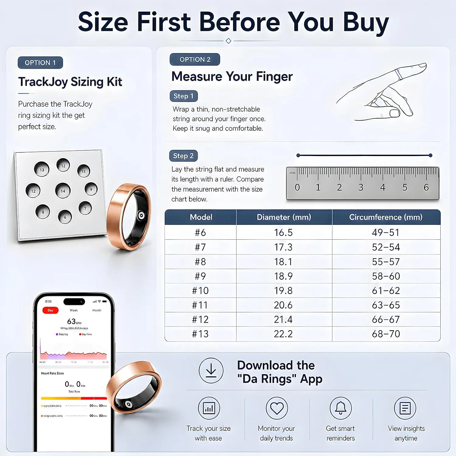 2026 Smart Ring for Women & Men, Sleep Health Fitness Tracker with Heart Rate, Blood Oxygen HRV & Stress Monitoring, No Subscription, IP68 Waterproof, iOS & Android Compatible, 5-7 Day Battery Life