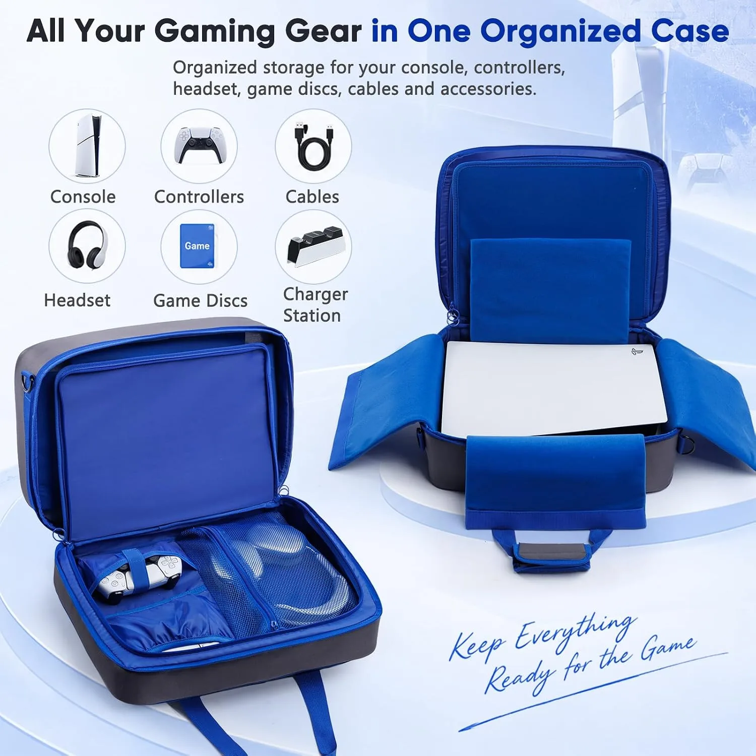 FRECOLSH Carrying Case Compatible with PS5, PS5Pro & PS5 Slim, Travel Bag