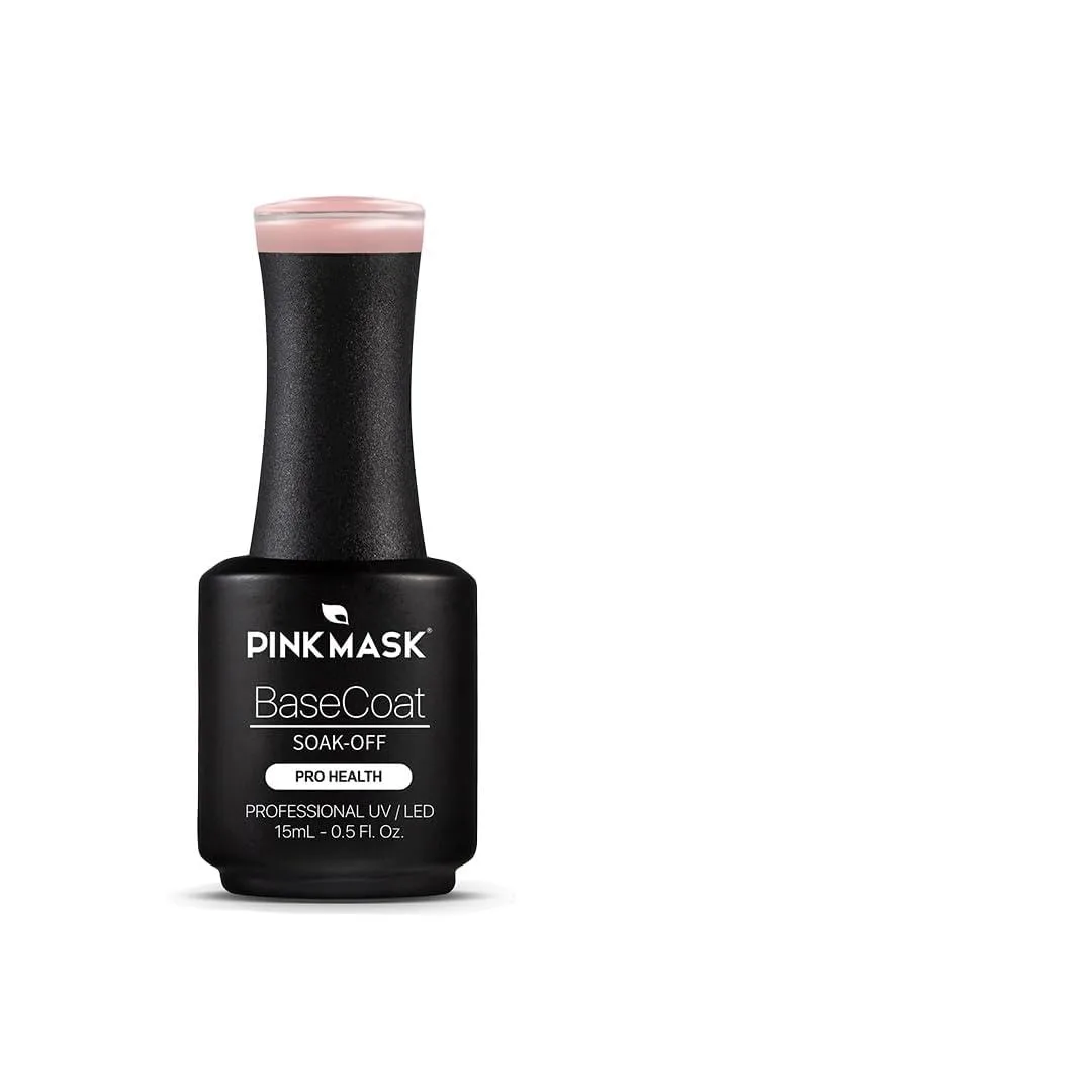 PINK MASK Gel Color Classic Base Coat 15mL-Charlie Brown, Soak-Off Professional UV/LED, Builder Base No-Wipe Formula, Long Lasting, Base Coat Nail Strengthener