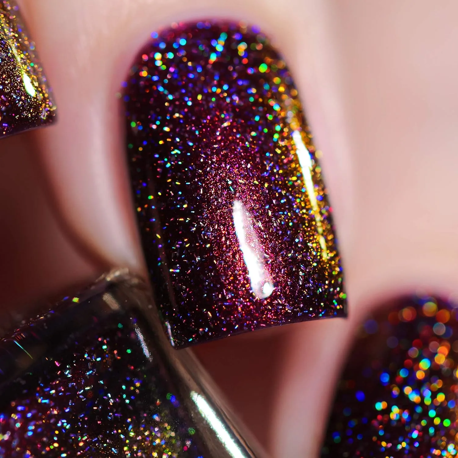 ILNP Bardot - Deep Mahogany Red Holographic Nail Polish