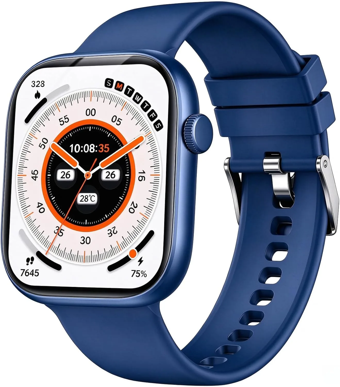 Smart Watch for Women Men, Fitness and Sleep Trackers with 1.83" HD Touchscreen, Bluetooth Calling Smartwatch for Android/iOS, IP67 Waterproof Multi-Sport Modes Pedometer, Navy Blue