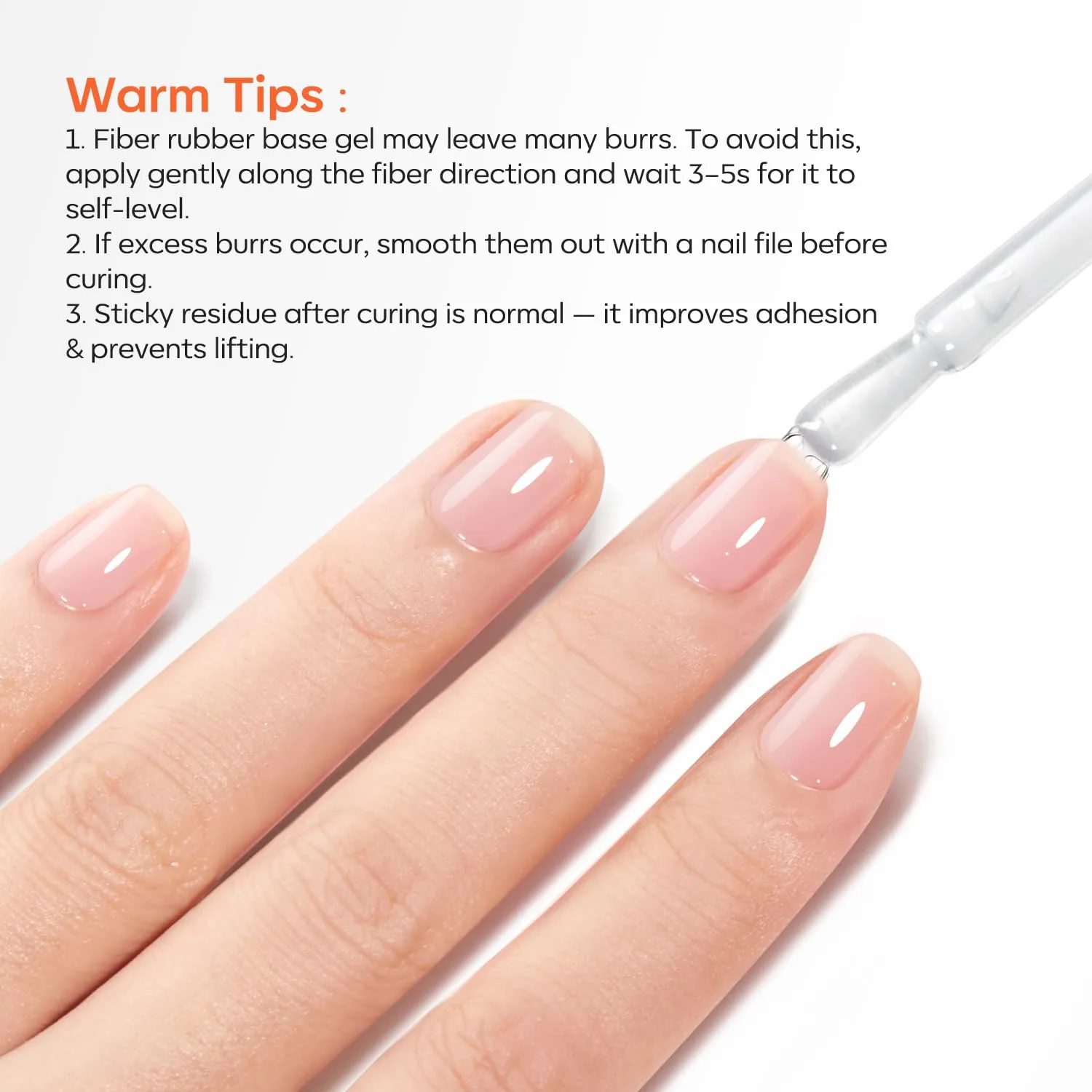 modelones Fiber Rubber Base Gel for Nails, 15ml Clear Glass Rubber base Gel