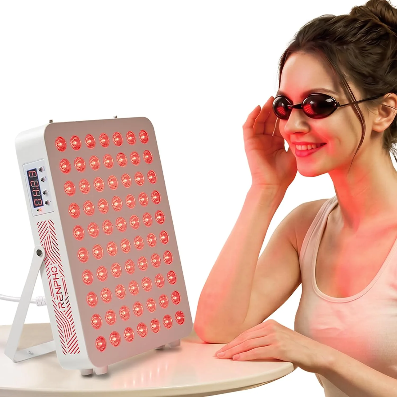 Almohadilla terapéutica Renpho QB70-M-WH con 70 LEDs para terapia de luz roja