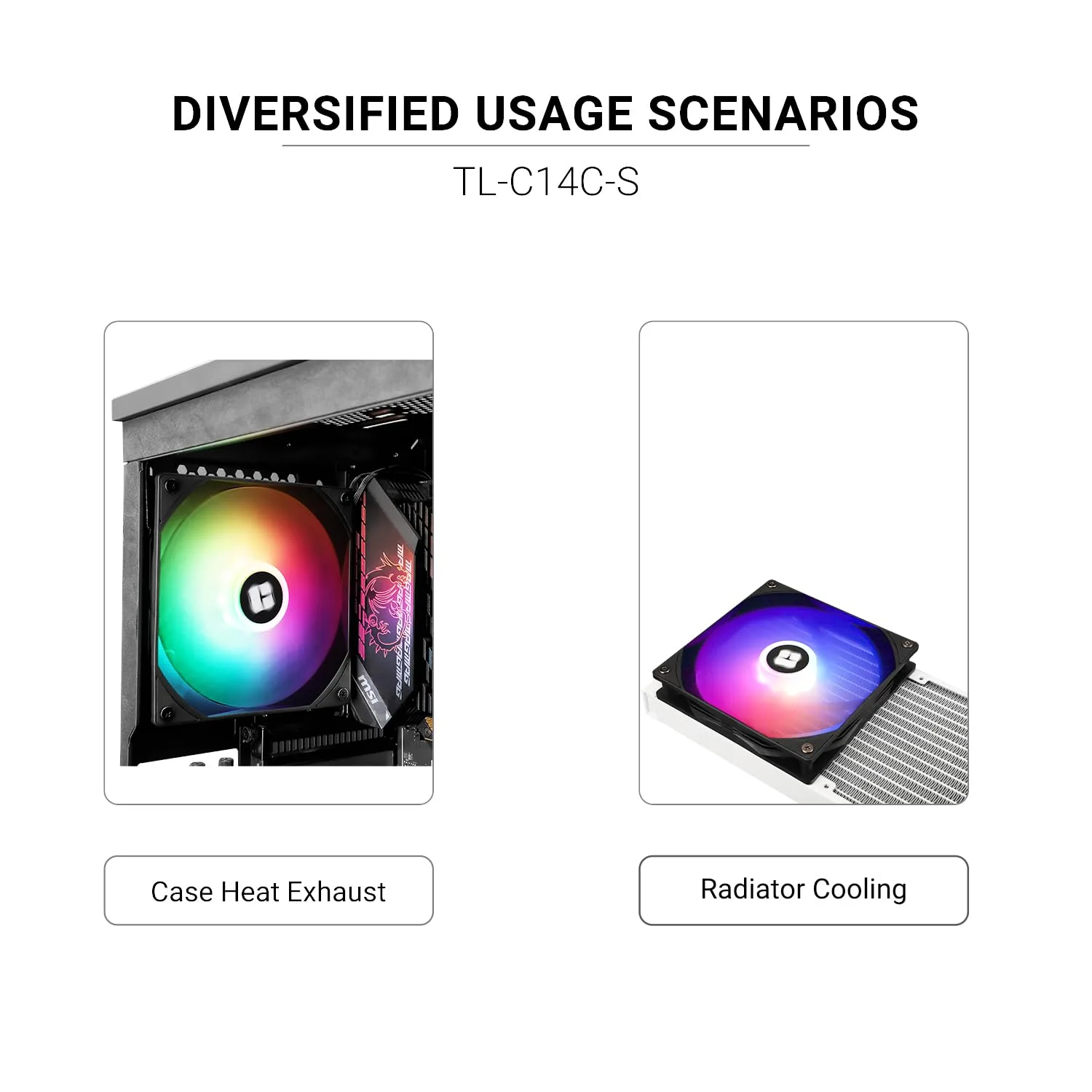 Thermalright 140MM Quiet PWM Fan, 1500RPM, Desktop Case Cooling Fan