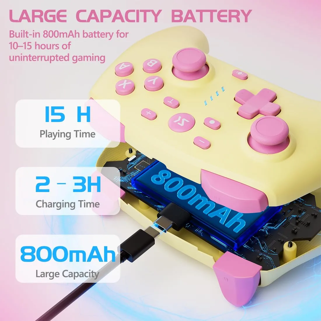Wireless Switch Controller for Switch/Switch 2/OLED/Lite/PC(Butter Yellow)