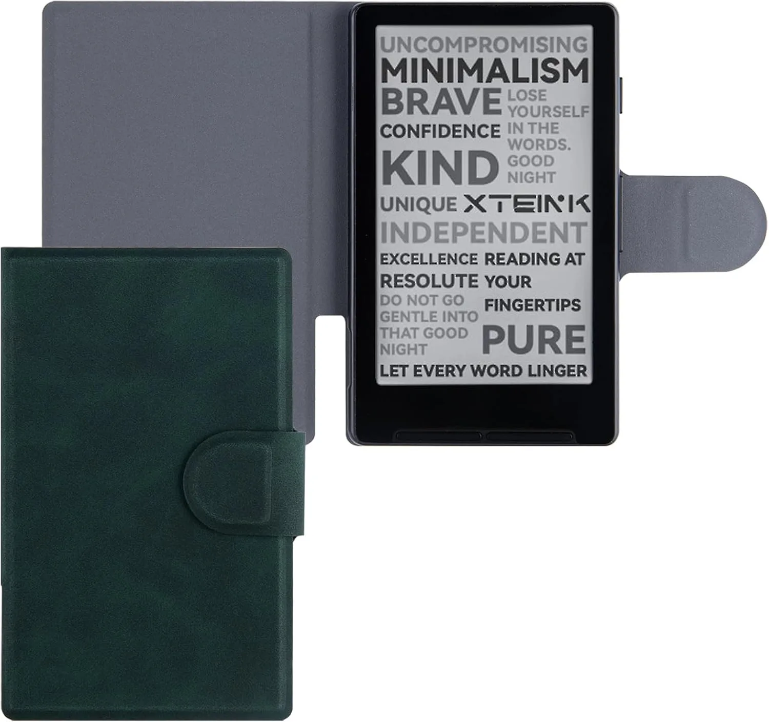 Magnetic Case for Xteink X4,PU Leather Slim Cover, Forest Green