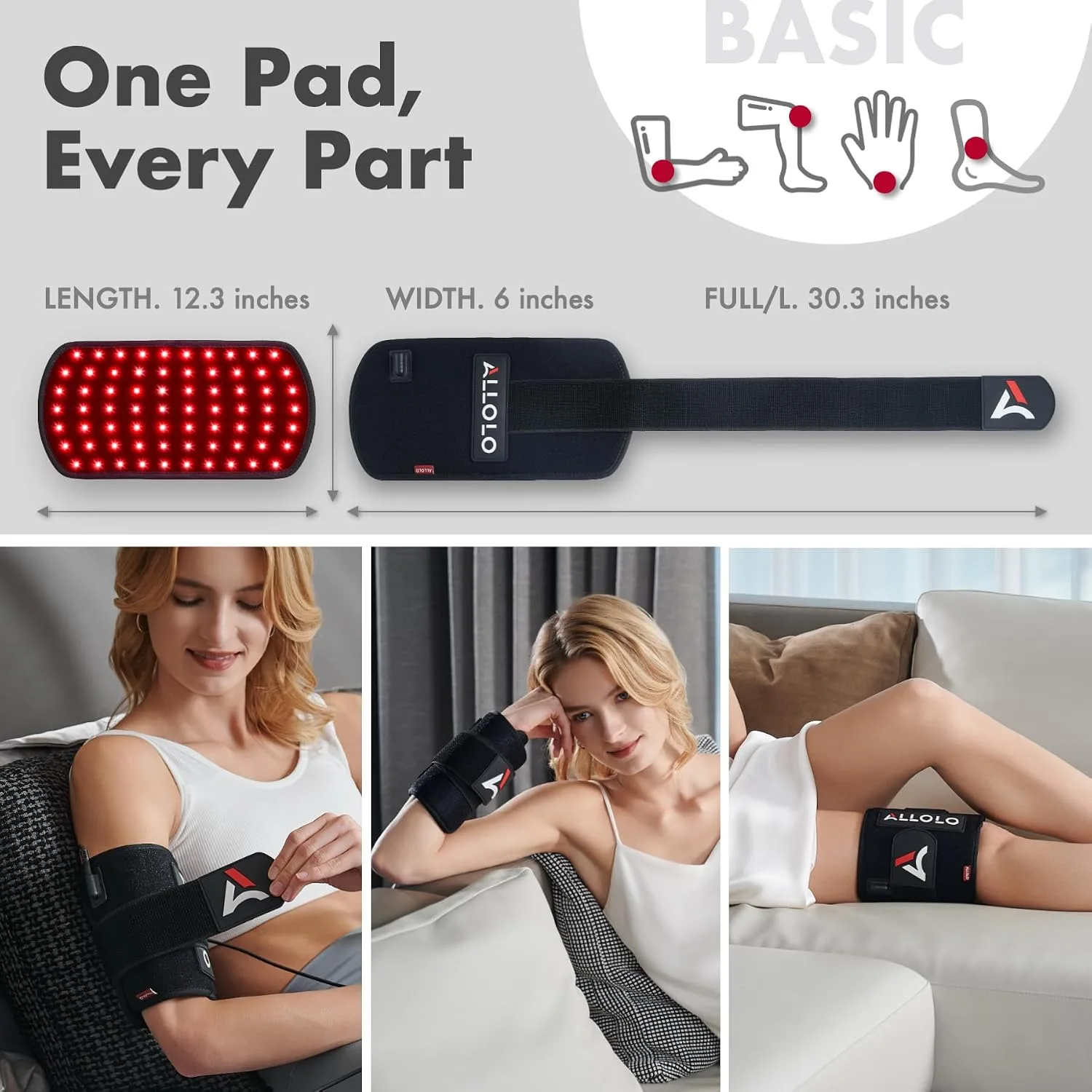 Red Light Therapy for Body, 3 in 1 LEDs Red Light Therapy Belt