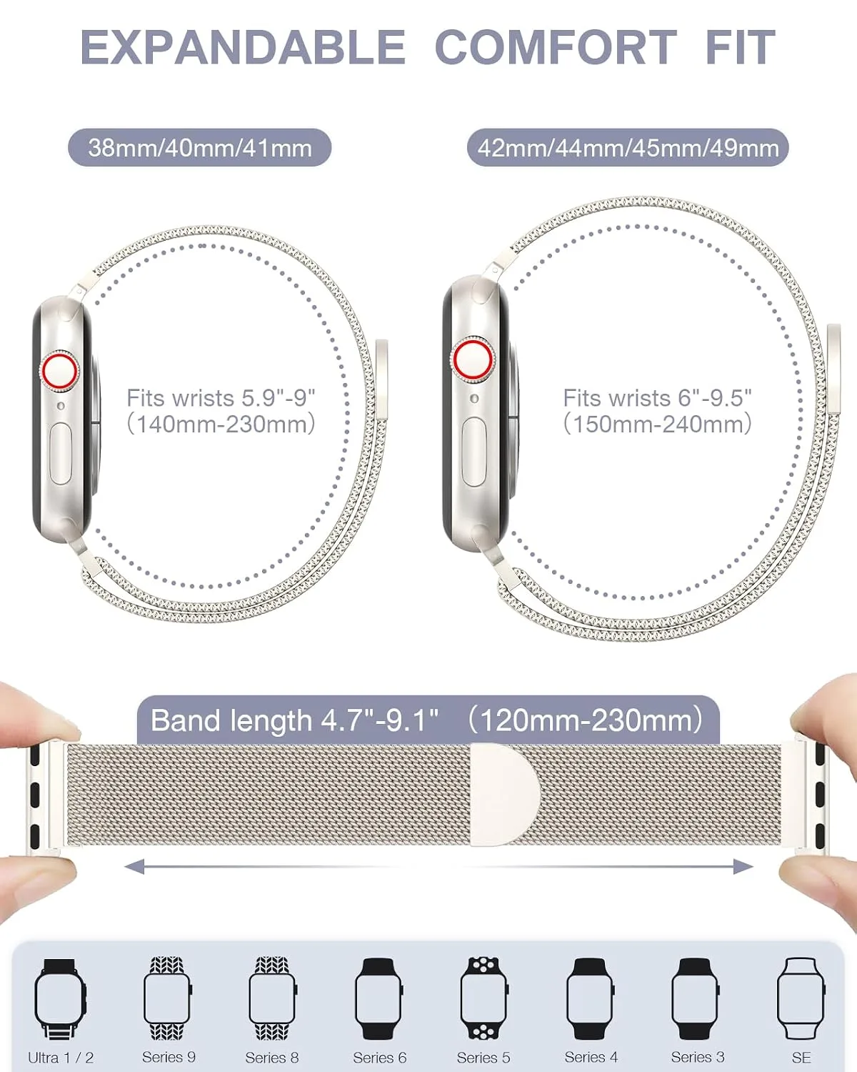 BRG Original Milanese Loop Compatible with Apple Watch Bands for Women & Men