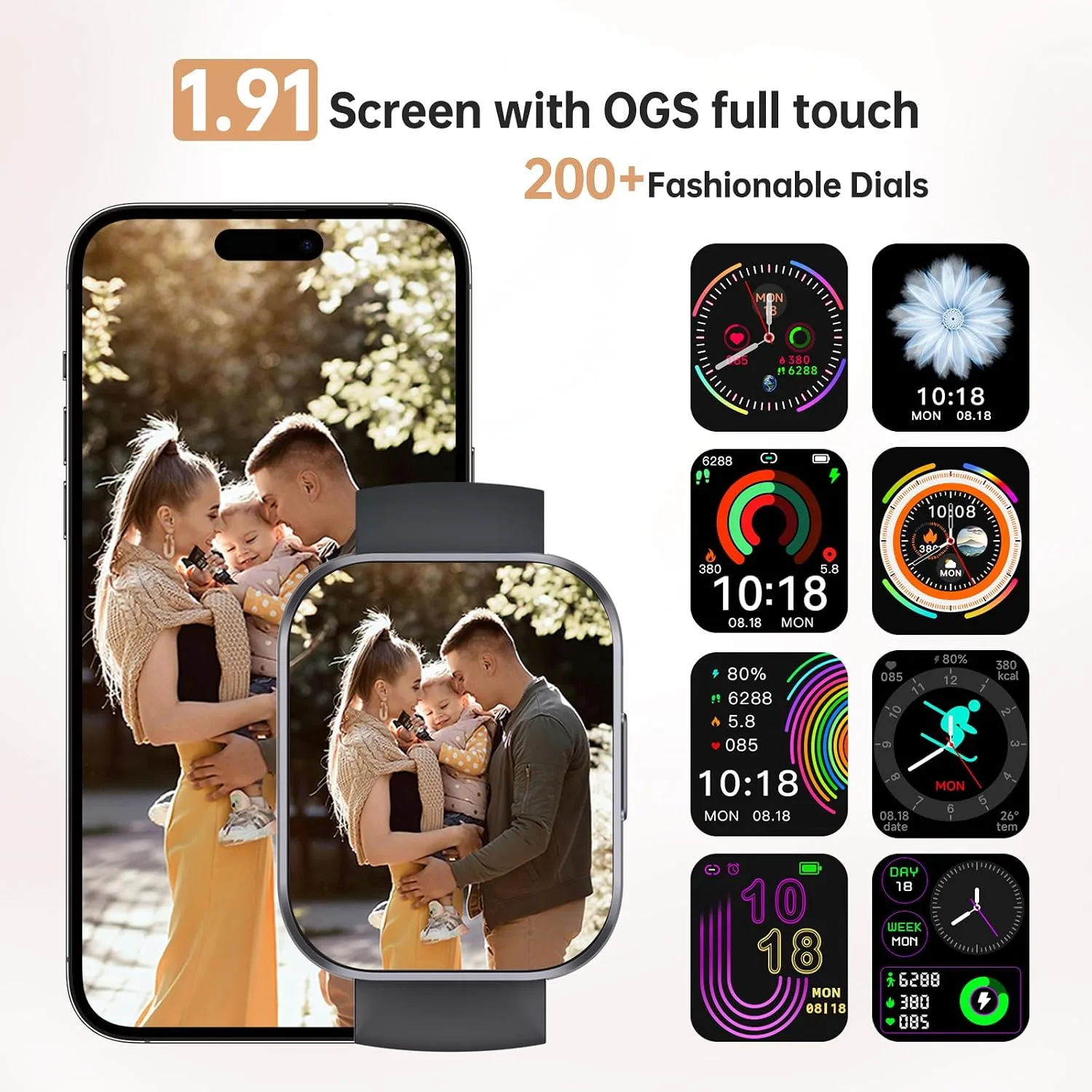Smart Watch for Men Women, 1.91"HD Smartwatch with Bluetooth Answer/Call