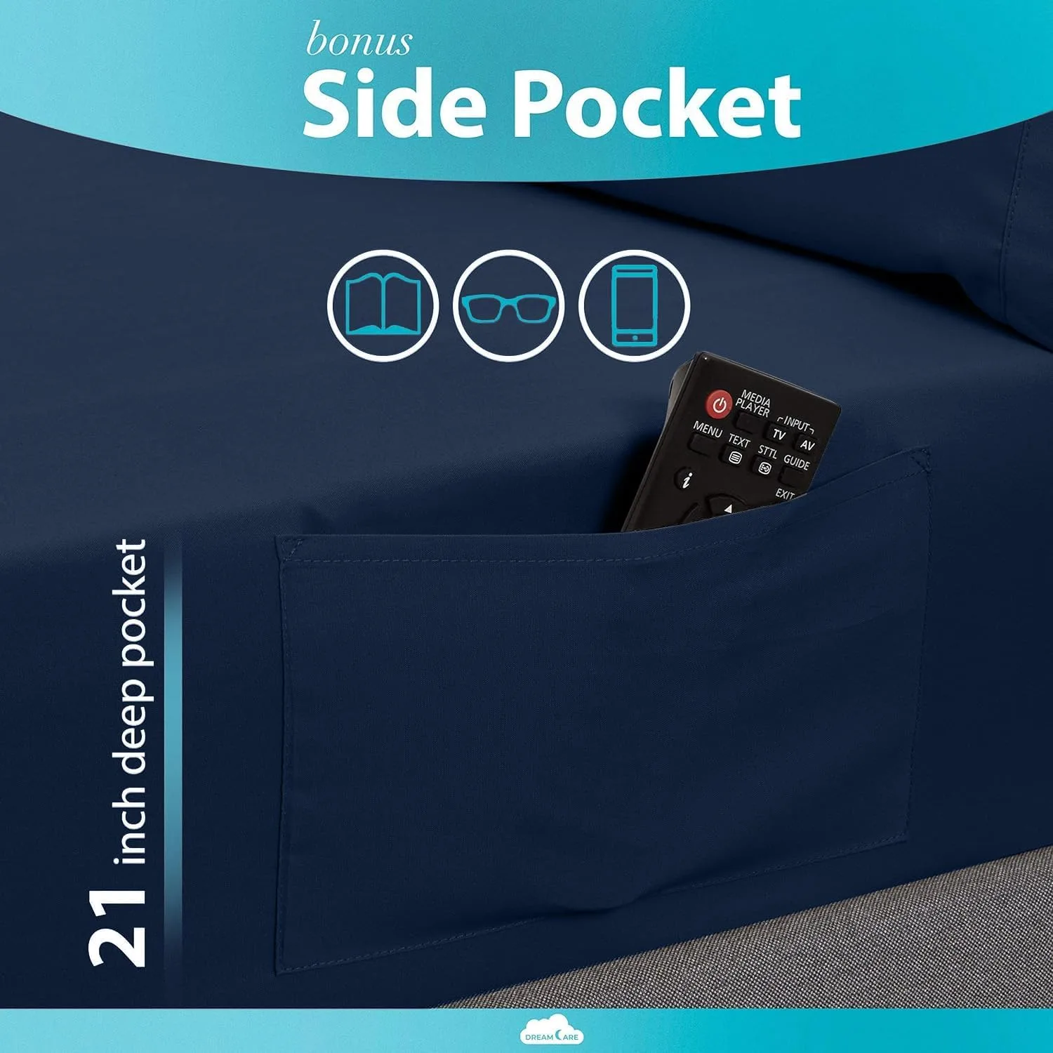 DREAMCARE King Size Sheets Set - 6 pcs Breathable Cooling Sheets King Size