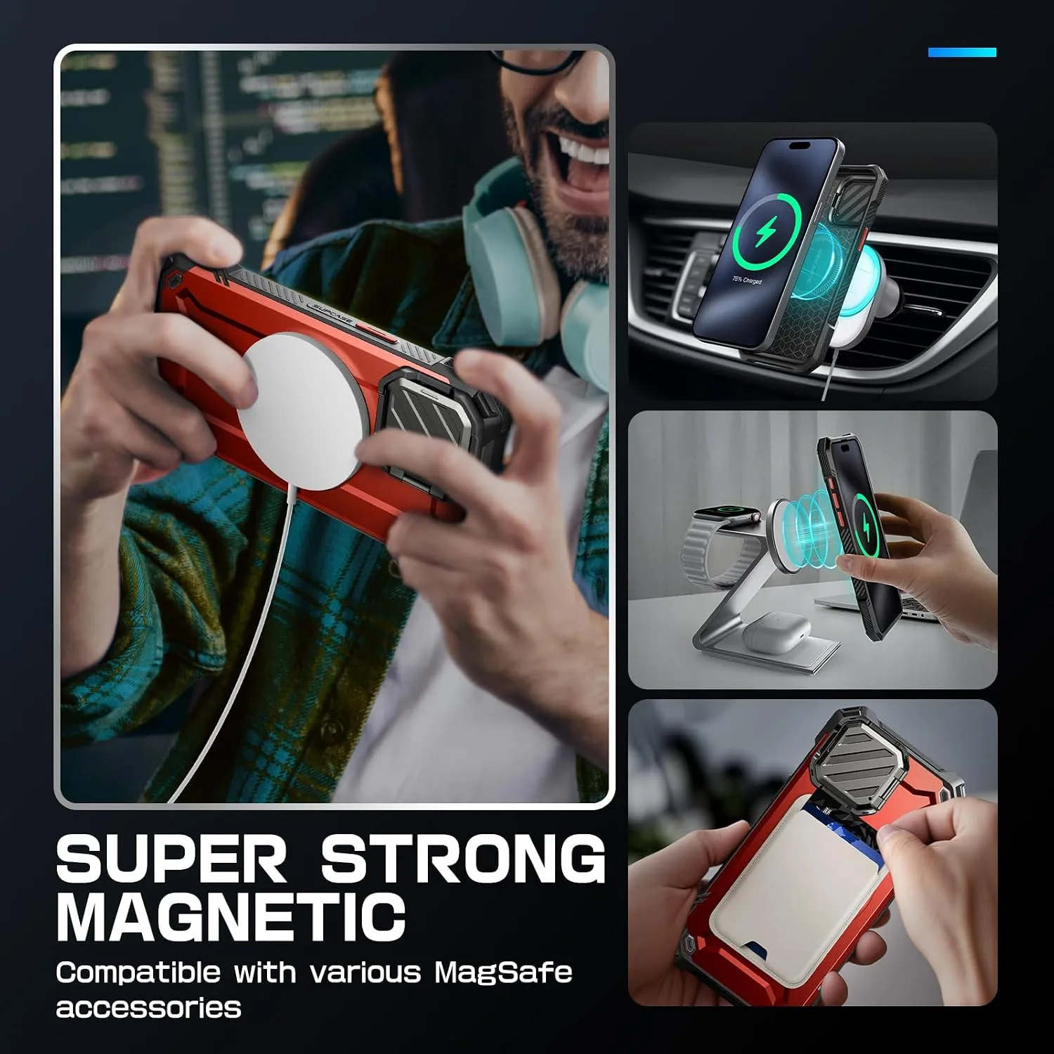 SUPCASE for iPhone 15 Pro Max Case (6.7 inch) with Camera Cover Stand