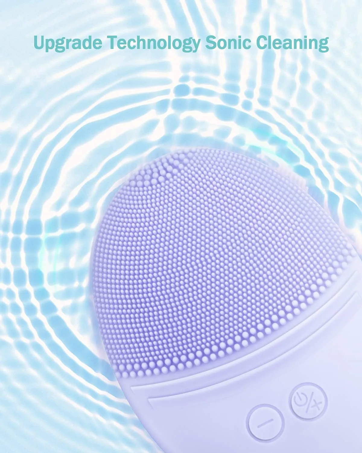 EZBASICS Silicone Facial Cleansing Brush, IPX7 Waterproof, Violet