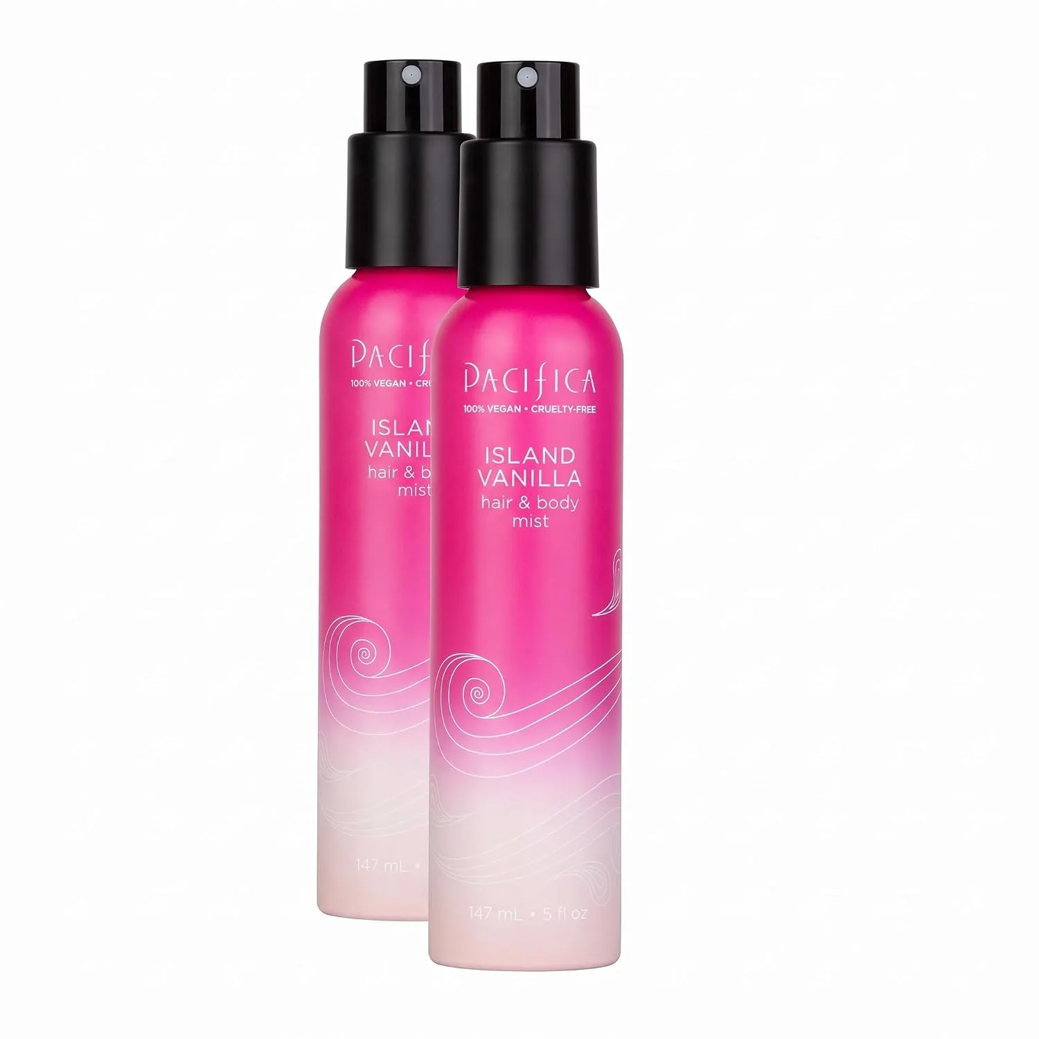Pacifica Hair Mist Perfume & Full Body Spray for Women - Island Vanilla Body Mist Fragrance w/Sugar, Vanilla & Sandalwood Clean Beauty Alcohol-Free, Vegan & Cruelty-Free, 5 oz (Pack of 2)