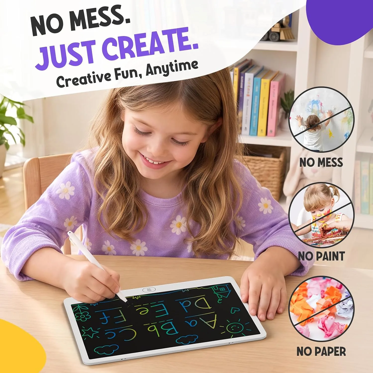 10 Inch LCD Writing Tablet for Kids - Eye Protection Drawing Pad with Stylus & Erasable Gift for Boys, Girls, Kids Age 3, 4, 5, 6, 7, 8, 9-12 Years Old (Pink, 10 inch)