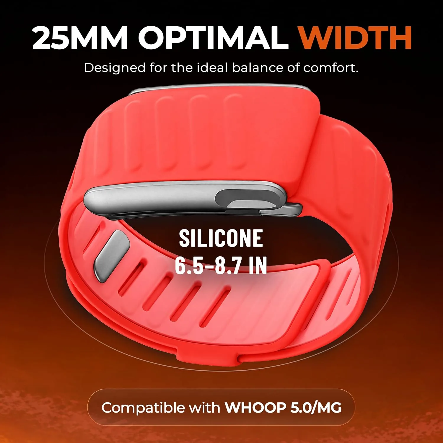 DADO Silicone Sport Replacement Band Compatible with WHOOP 5.0, One, Peak, and Life Fitness Tracker – Breathable, Durable & Comfortable | Not for Whoop Gen 4