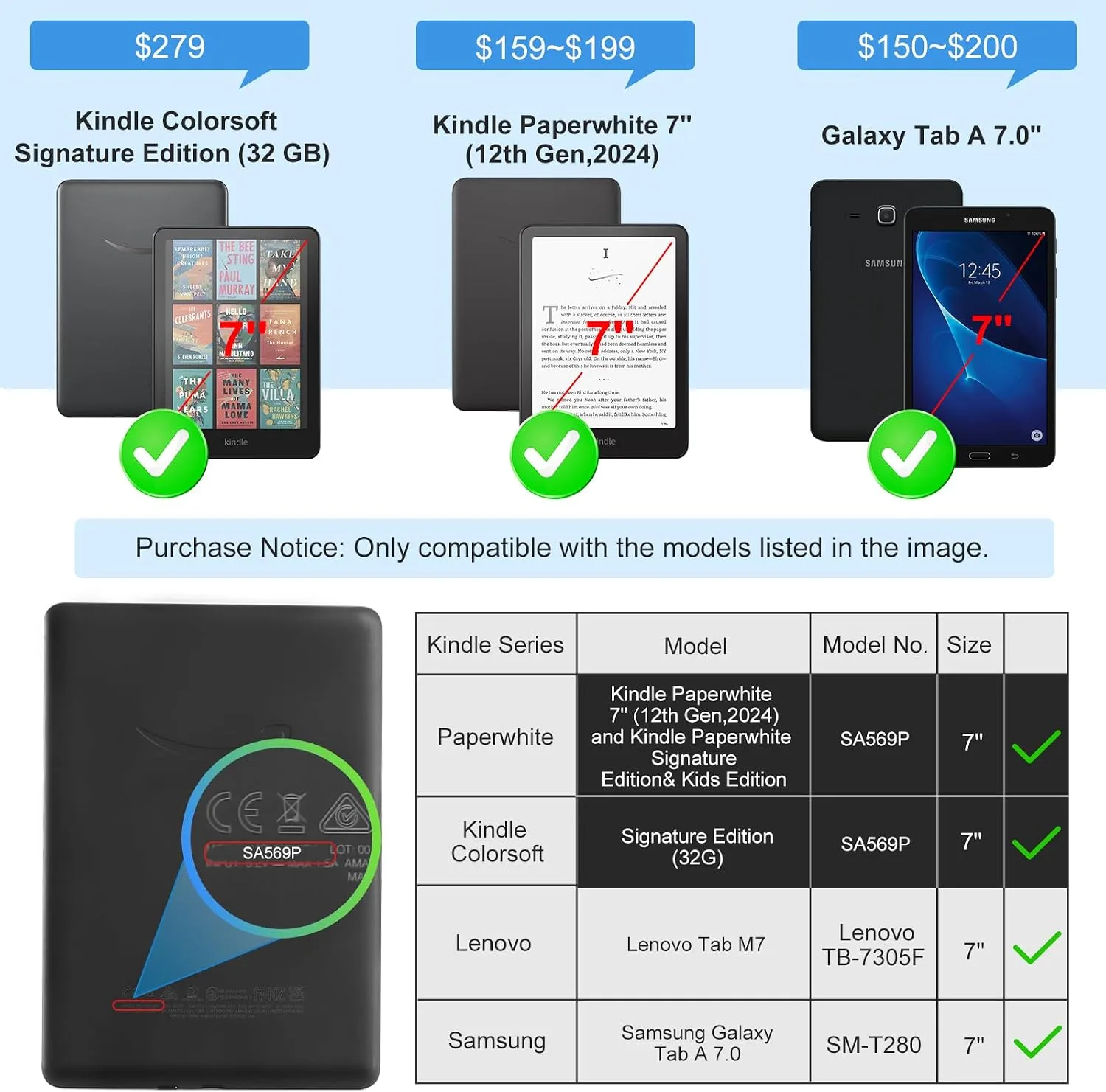 iDLEHANDS Clear Case for 7" Kindle Paperwhite 12th Gen & Kindle Colorsoft