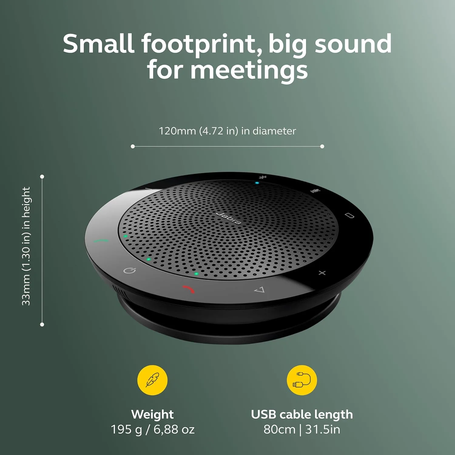 Jabra Speak 510 (2025 Edition) Portable USB Bluetooth Speaker, Black