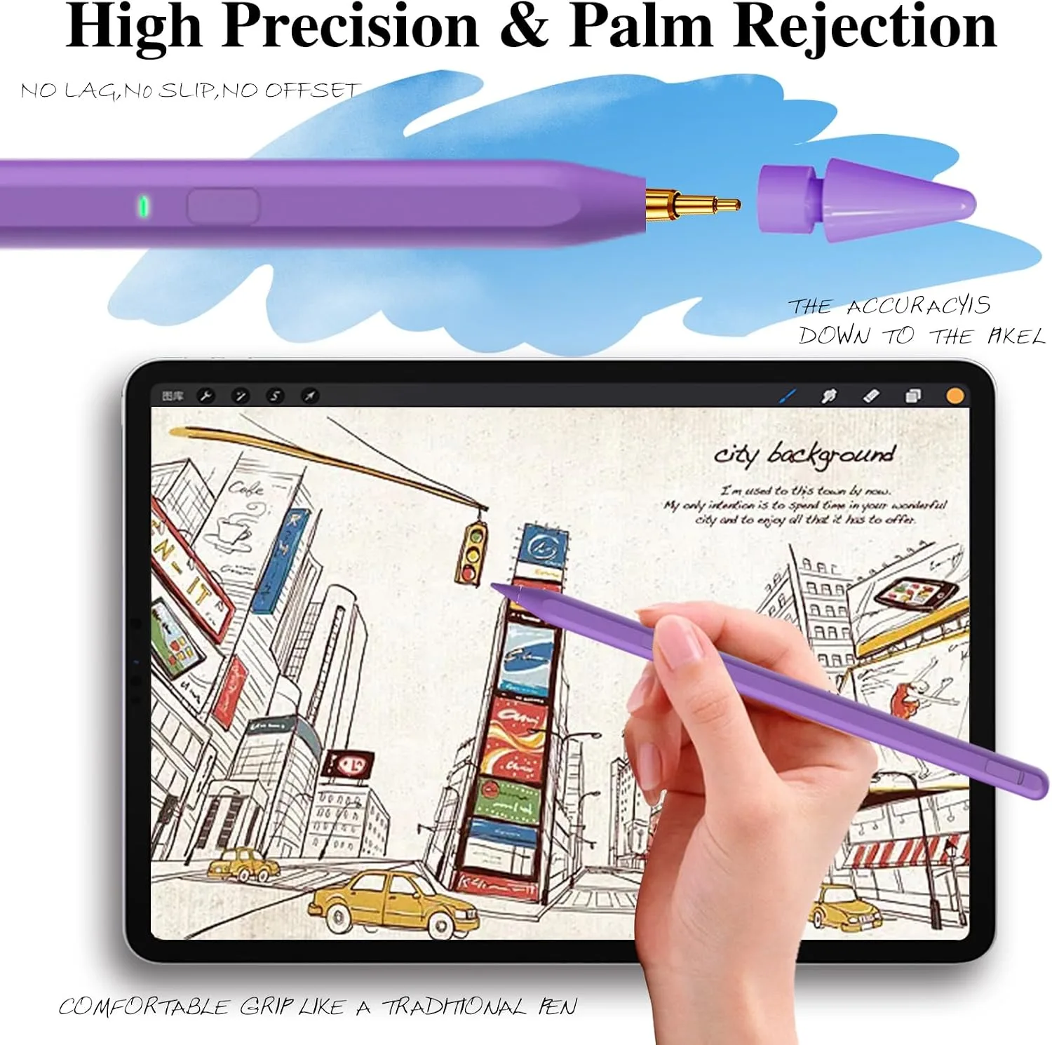 Stylus Pen for iPad 11th&10th Generation,Milikilo Pen with Pencil Holder,Palm Rejection,for Pad Air11&13"(M3/M2), Pro 11"&13"(M4),Pad 6-11th,Pro 11"/12.9 ", Air 3/4/5, Mini 5/6