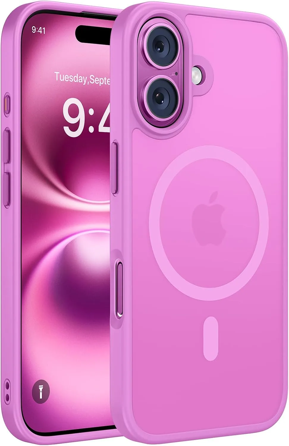 Miracase Magnetic Series for iPhone 16 Case [Compatible with MagSafe] Military-Grade Protection, Anti-Fingerprint, Slim Phone Case for iPhone 16 6.1 inch - Lilac Pink