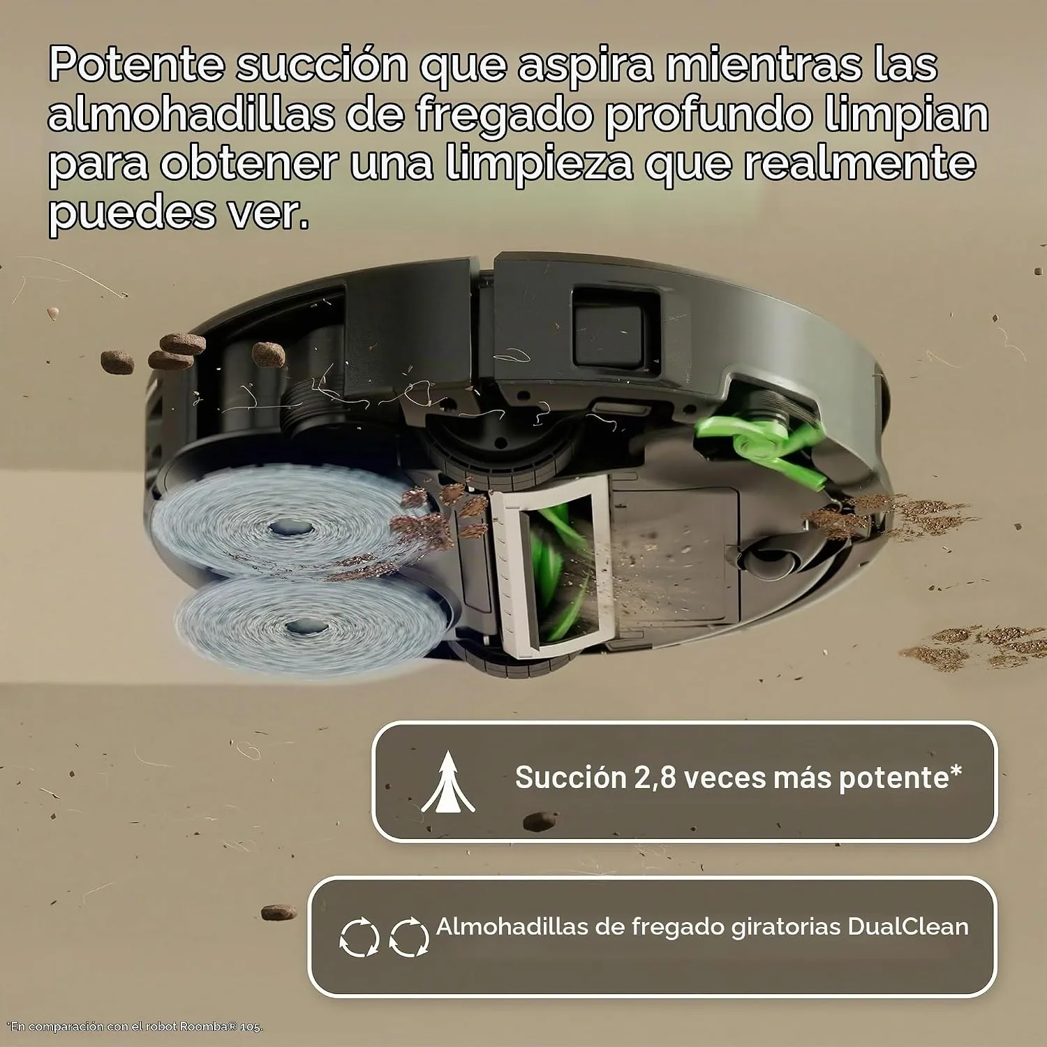 iRobot Roomba 415X Robot Vacuum & Mop Combo, 20,000Pa, 90 Days Self-Emptying, Multifunction Dock Self-Cleaning & Hot Dry, Smart Obstacle Avoidance, Lifting Spinning Mops, Ideal for Pet Hair