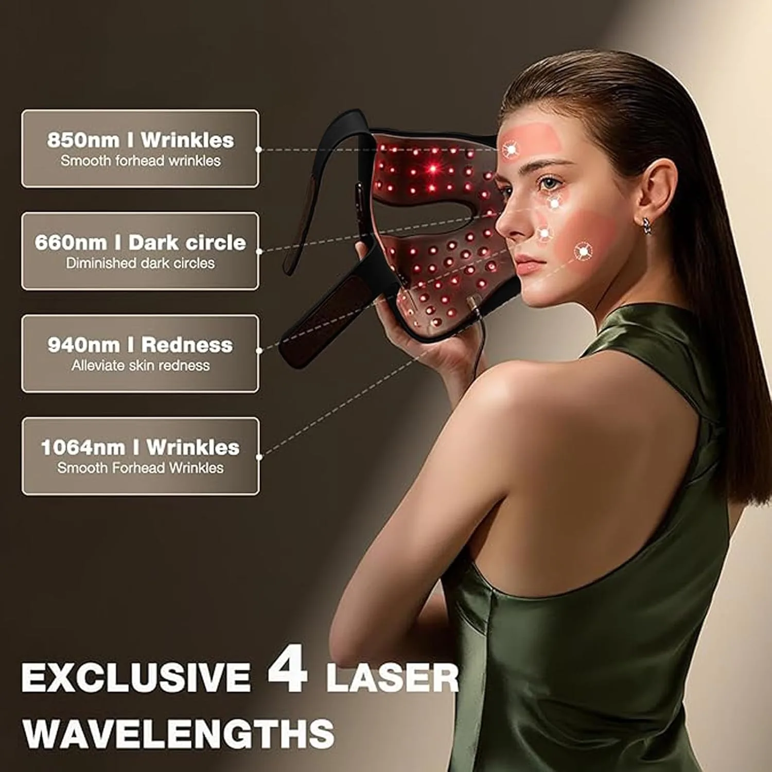 JOVS 4D Laser Light Therapy Mask, Black