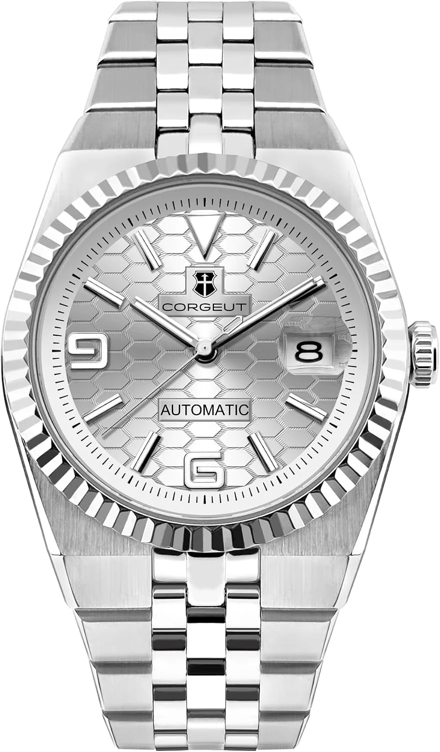 Corgeut Automatic Diver Watch for Men - 40mm Sapphire Crystal, 100M Water Resistant, Luminous Honeycomb Dial, Japanese Mechanical Movement, Stainless Steel