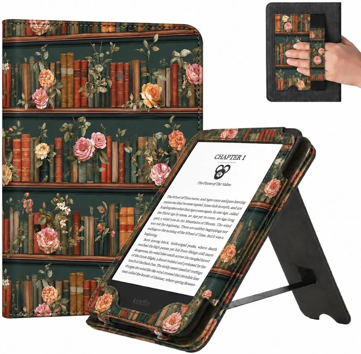 CoBak 6 Inch Case with Stand, not for iPad(A0J28), Library Rose