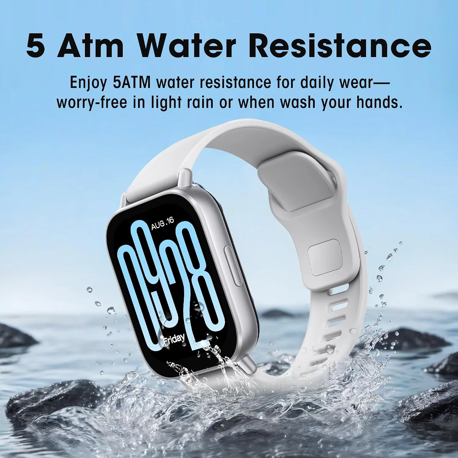 Xiaomi Redmi 5 Active Smart Watch, Step Counter Sport Watch for Women Men with 2" LCD Large Display, 140 Sports Modes, 5ATM Waterproof (Active-Matte Silver)