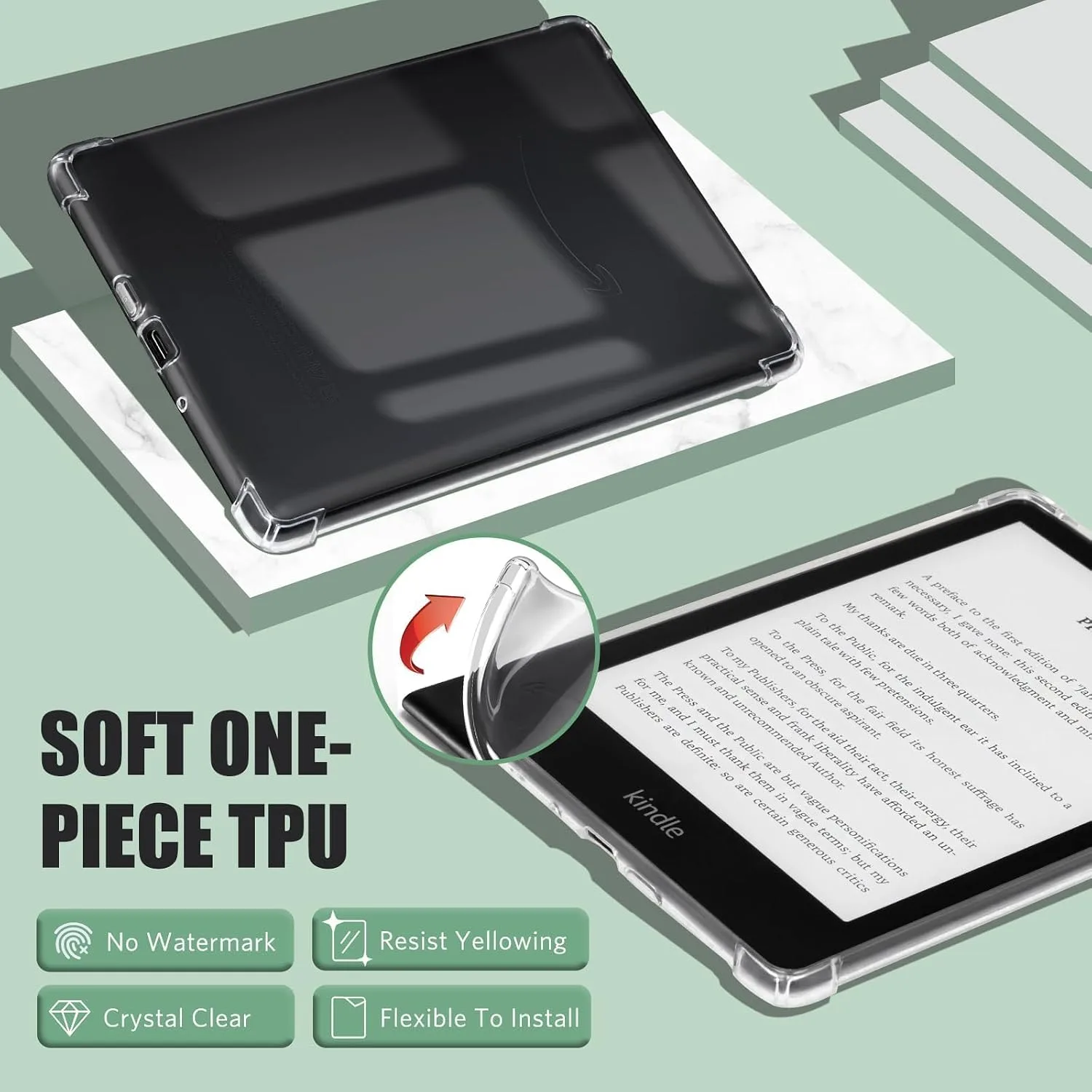 iDLEHANDS Clear Case for 7" Kindle Paperwhite 12th Gen & Kindle Colorsoft