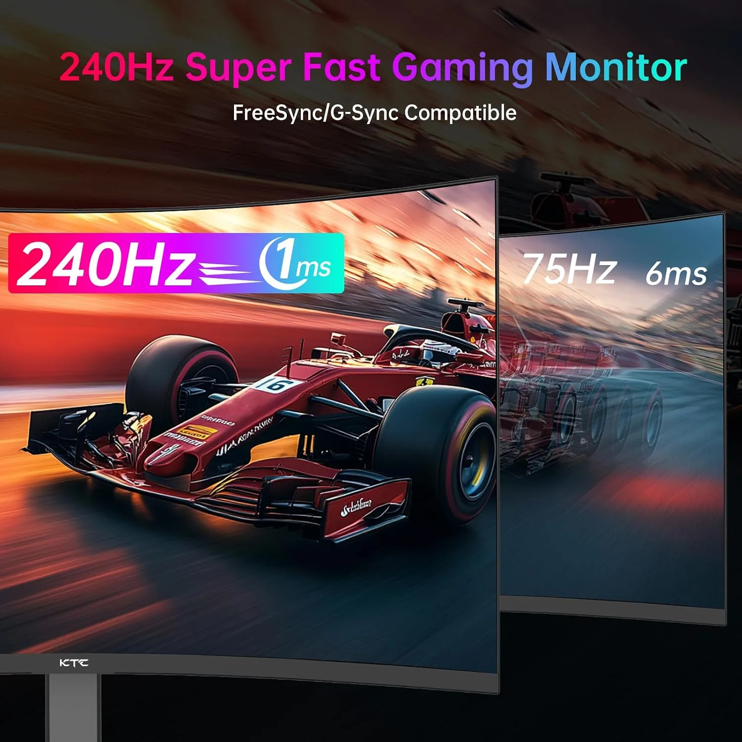 KTC 32 Inch 240Hz Curved Gaming Monitor, 2K 1440P Computer PC Monitor 1000R