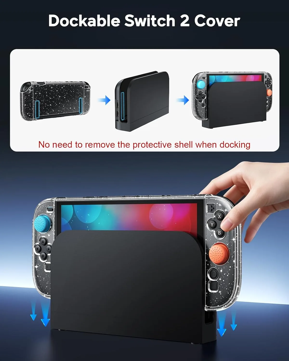 FYOUNG Switch 2 Cover Case, Crystal Hard Protective Shell for Nintendo 2