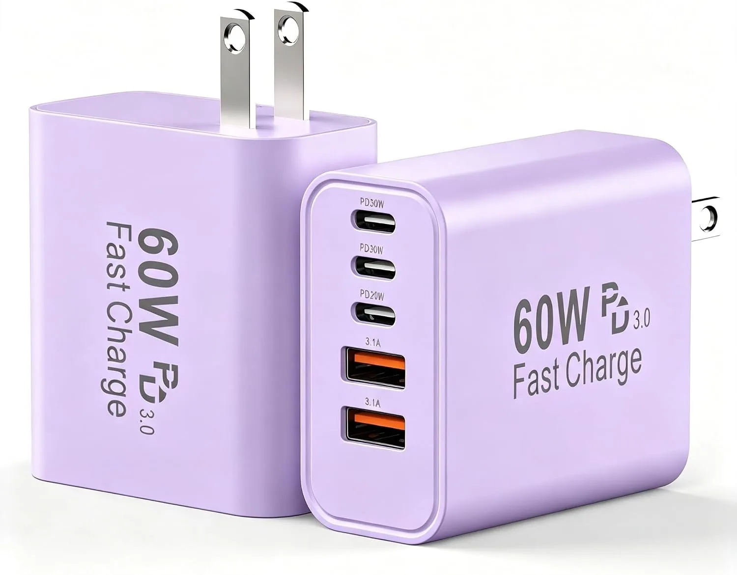 USB C Fast Charger Blocks, 60W iPhone USB Type C Wall Charging Power Blocks