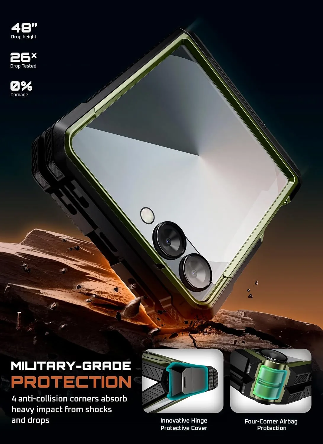 SUPCASE for Samsung Galaxy Z Flip 7 Case, Compatible with MagSafe, Guldan