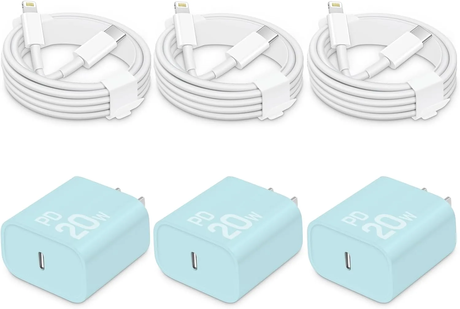 CXX 20W Fast Charger for iPhone 14/13/12 [3-Pack, MFi Certified]