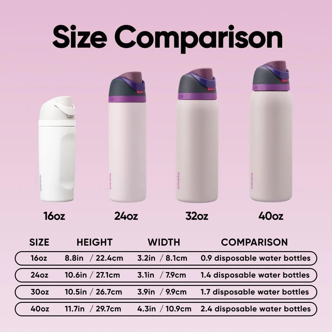 Owala FreeSip Stainless Steel Water Bottle 40 oz Dreamy Field