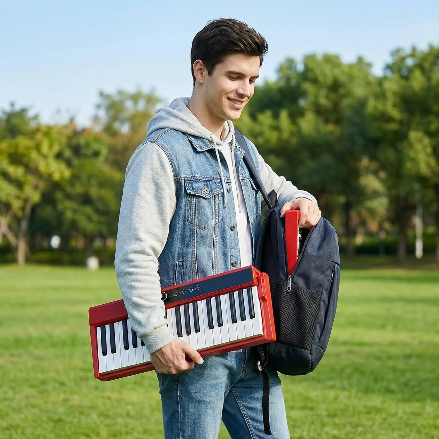 Coolmusic Beginner Digital Piano 88 Key Semi-Weighted Keyboard, Portable Electric Piano with Sustain Pedal, Power Supply