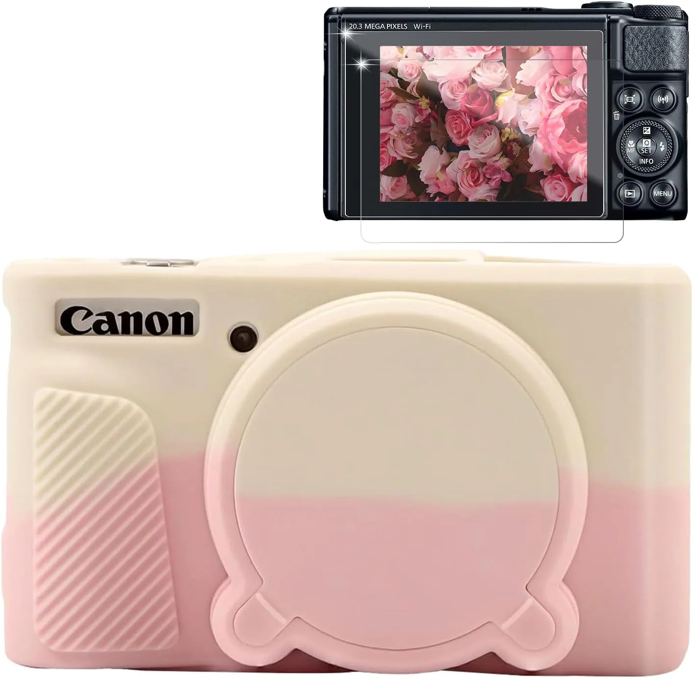 Case for Canon PowerShot SX740 HS, SX730 HS Camera - Beige&Pink