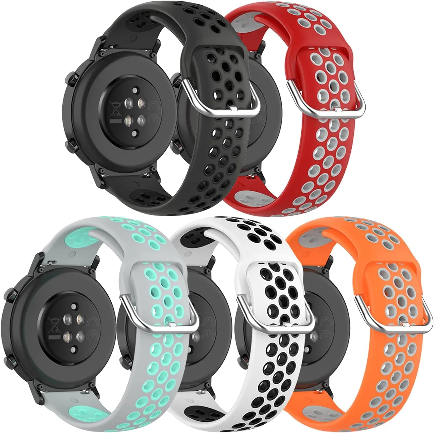 E ECSEM Compatible with COROS PACE 2 & COROS APEX 42mm & COROS APEX 2 Bands Two-Toned Silicone Breathable Replacement Sport Strap Quick-Release Wristband for COROS PACE 2 Smart Watch Women Men