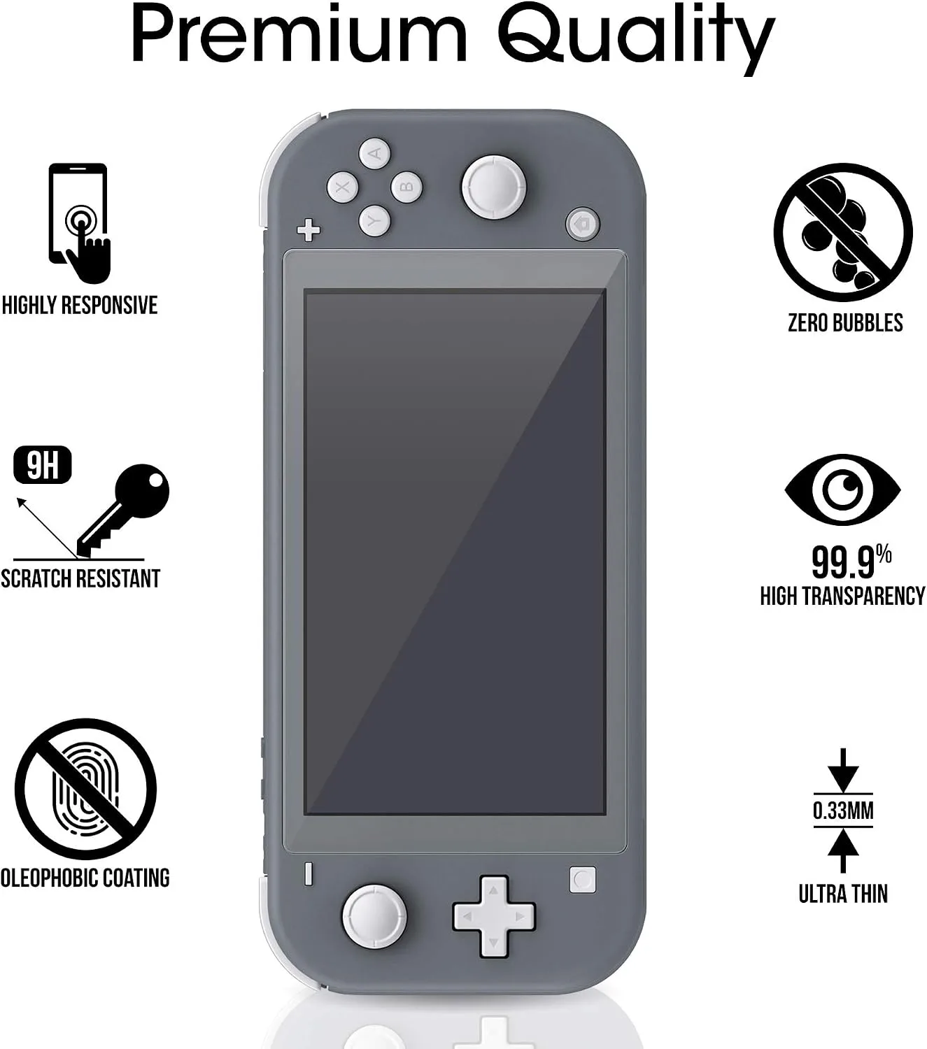 amFilm 3 Pack Screen Protector for Nintendo Switch Lite 2019 Tempered Glass
