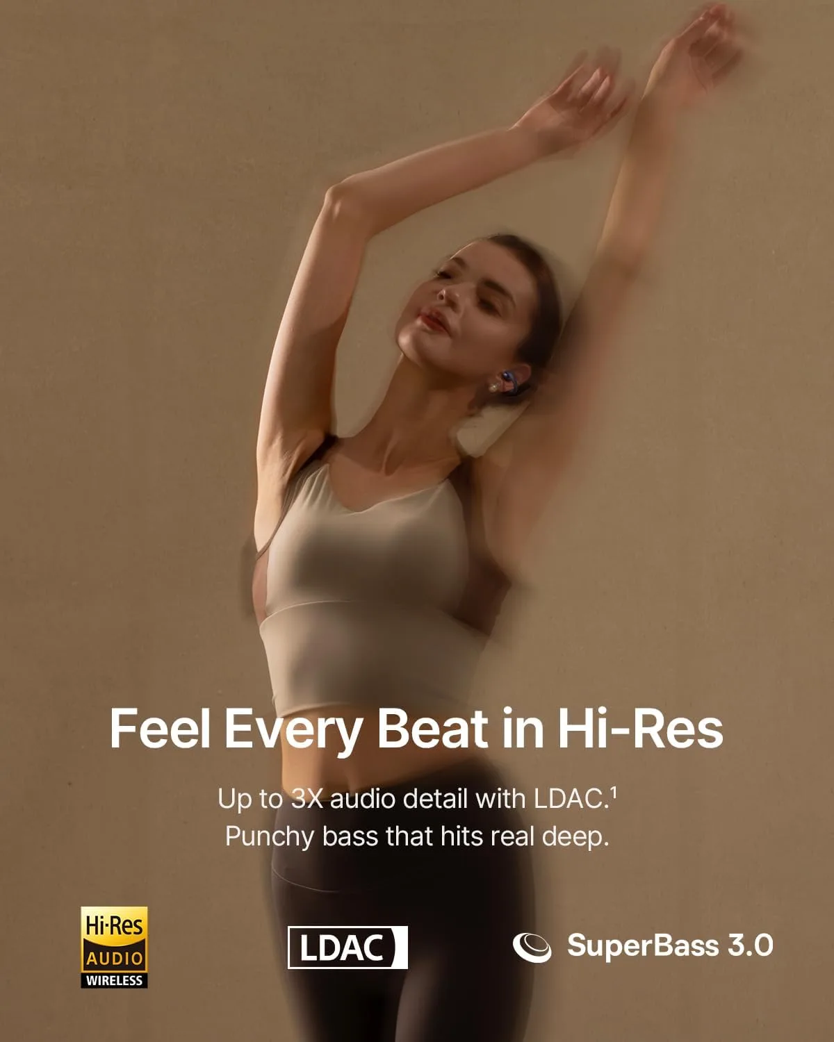 Baseus Bowie MC2 Open Ear Clip On Earbuds, CloudComfort 2.0 Wrap-Around Design, LDAC Hi-Res Audio, Bluetooth 6.0, 55H Playtime, 4-Mic AI Clear Call, IP67 Waterproof for Running Gym Workouts