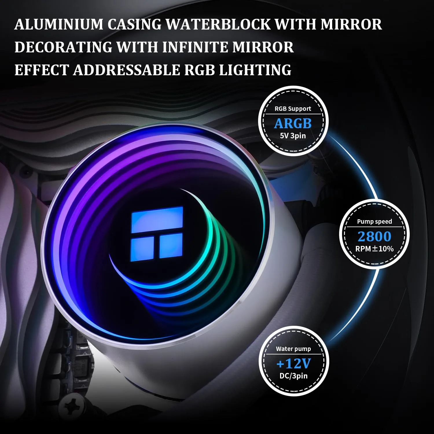 Thermalright Frozen Notte 120 ARGB White Liquid CPU Cooler, 120mm PWM Fan with ARGB-Up to 2000RPM Speed, for AMD/AM4/AM5, Intel LGA1150/1151/1200/1700/1851,White