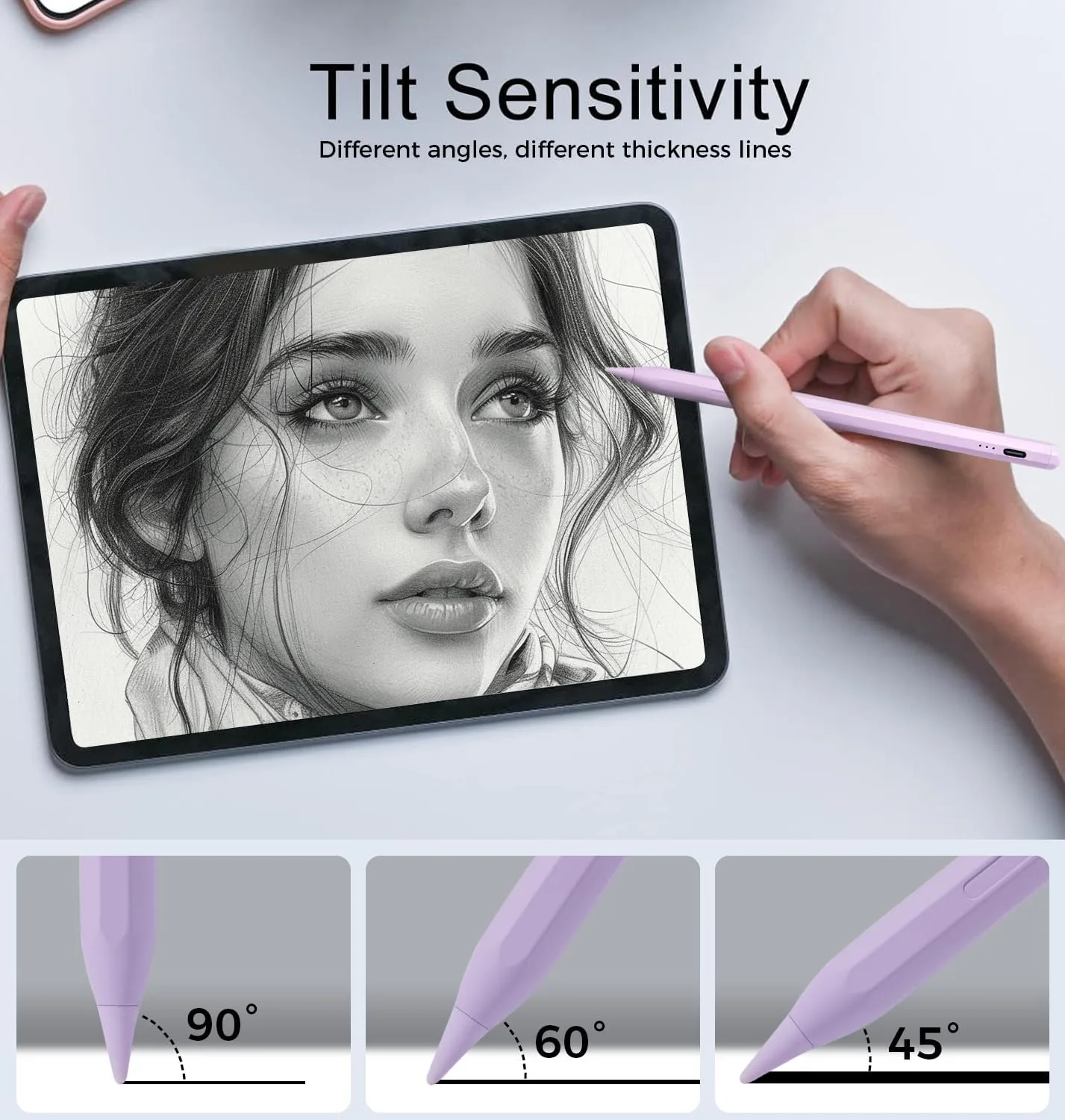 Stylus Pen for iPad 11th&10th&9th Generation,Fast Charge Pencil for Apple iPad,Palm Rejection,Tilt Sensitivity,Compatible with 2018-2025 iPad11/10/9/8/7/6th,Pro 13" M4/12.9"/11",Air 3/4/5/M2,Mini 5/6