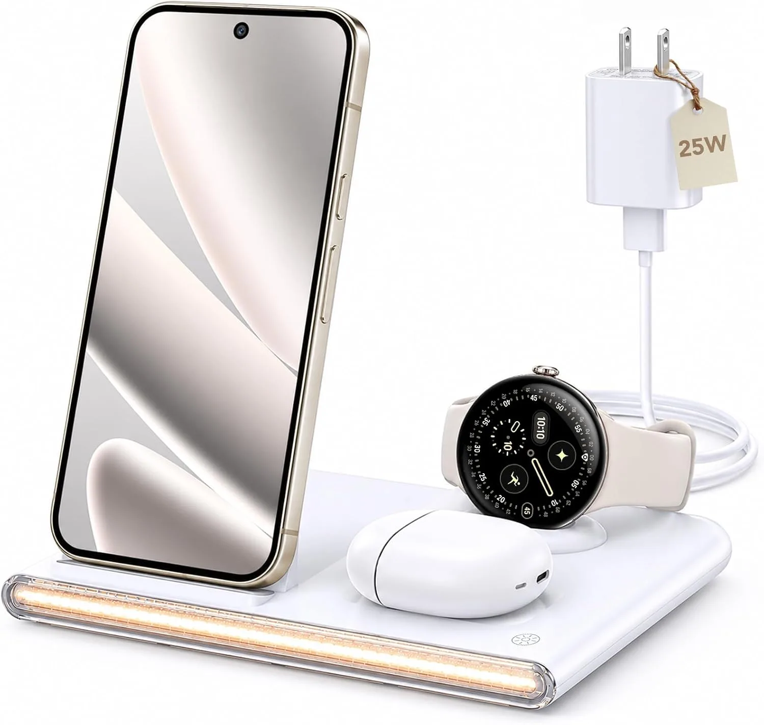 3 in 1 Foldable Wireless Fast Charging Station for Google Pixel Watch 5/4