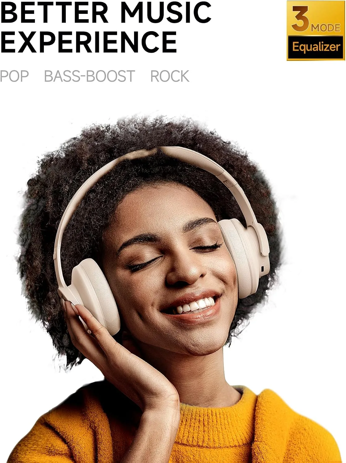 Picun B8 Wireless Bluetooth Headphones, 120H Playtime, 3EQ Modes, Khaki