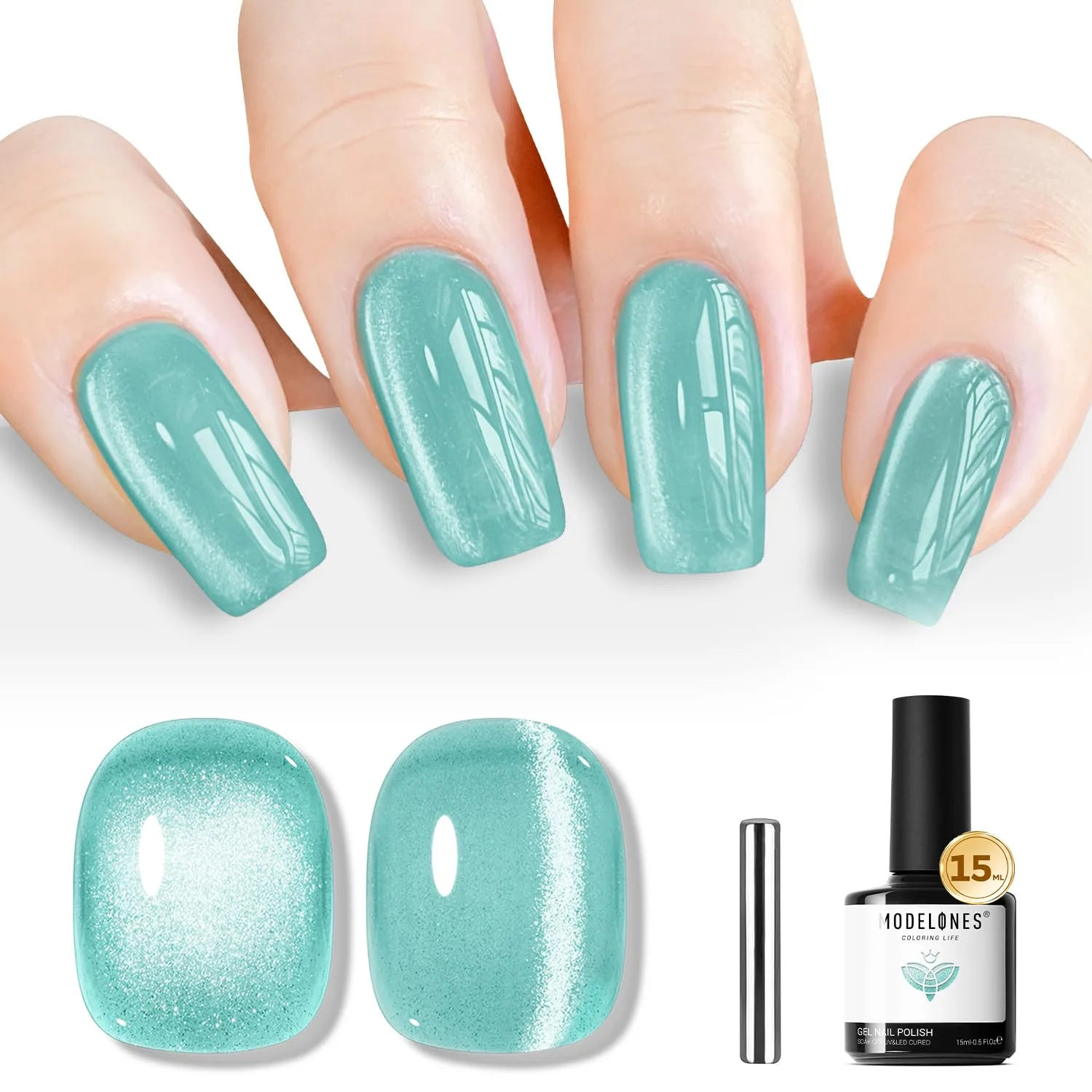 modelones Green Cat Eye Gel Nail Polish Blue Turquoise Gel Polish